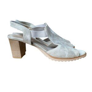 Ara Grenoble-Sand Chiara Gray with Silver Metallic Leather - Size UK 6.5